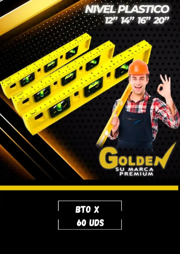 Nivel de Plástico GOLDEN (12, 14, 16 y 20 cm)