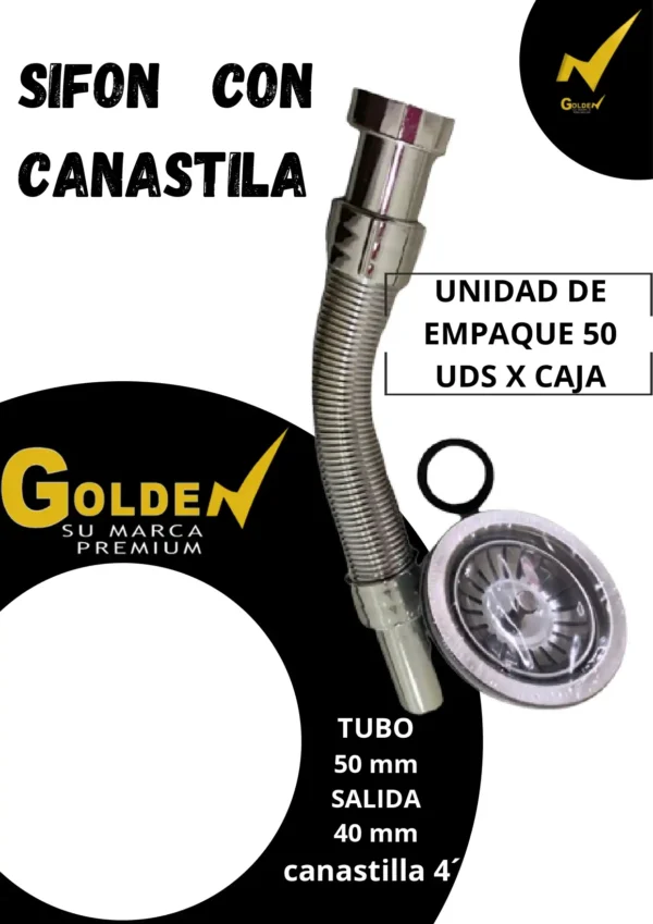 Sifón con Canastilla GOLDEN