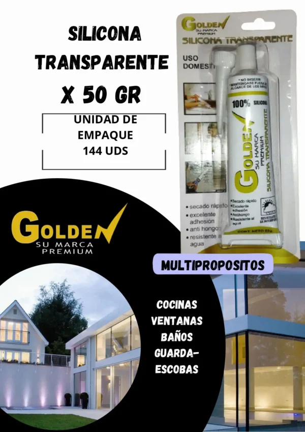 Silicona en Tubo transparente 50gr GOLDEN